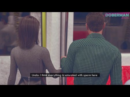 frau graping schwanz in der u bahn